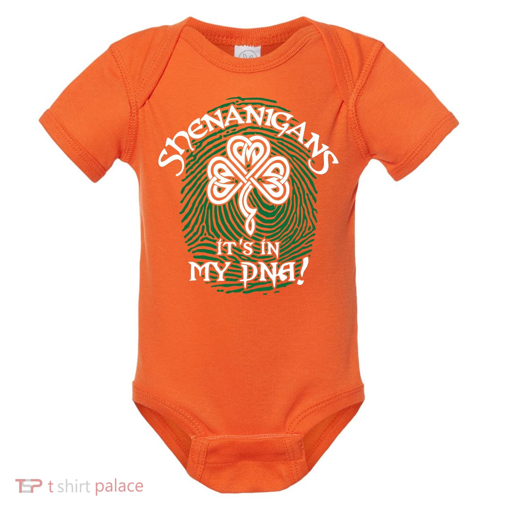 Funny St Patrick's Day Shenanigans It's In My DNA Fingerprint Baby Bodysuit