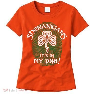 Funny St Patrick's Day Shenanigans It's In My DNA Fingerprint Women's T-Shirt