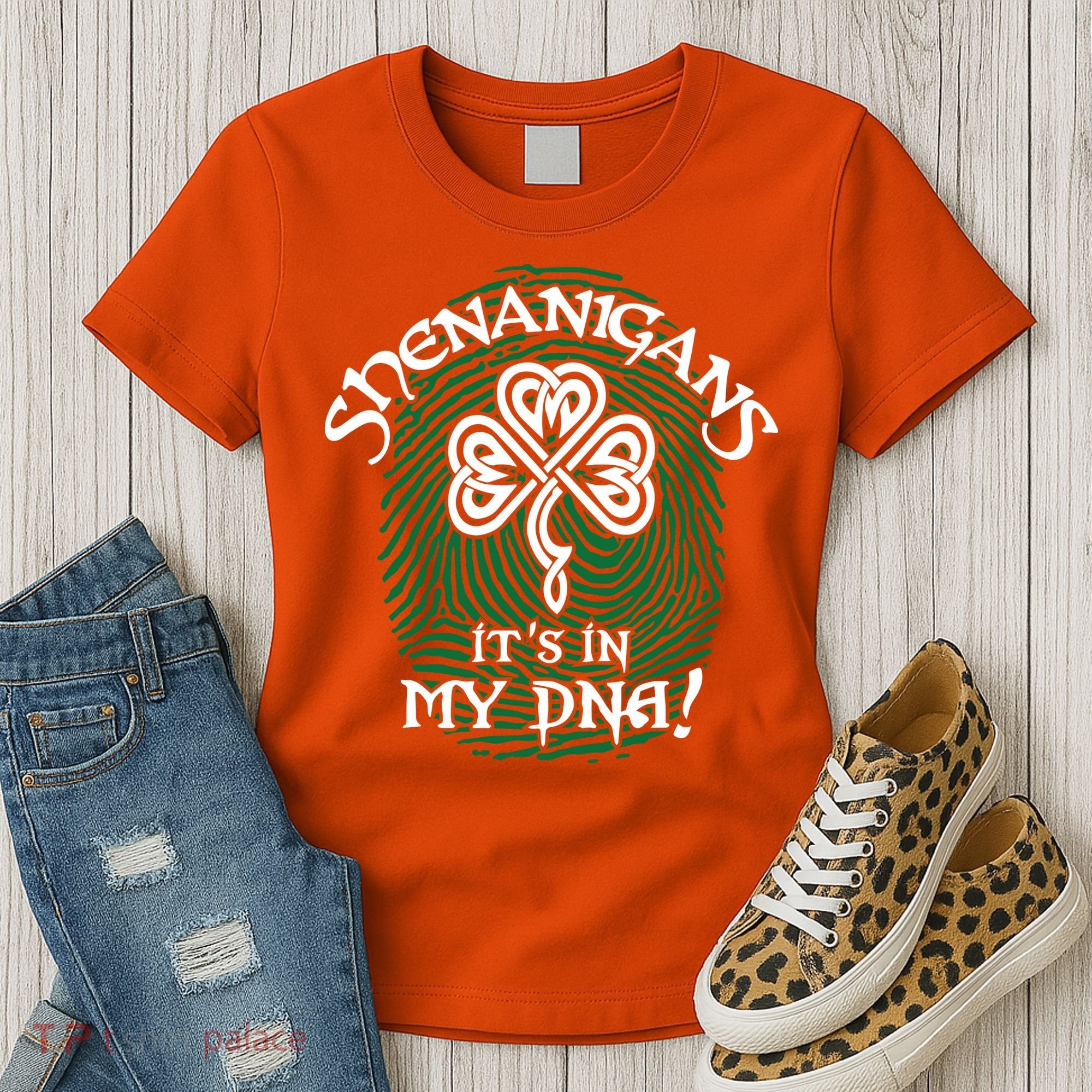 Funny St Patrick's Day Shenanigans It's In My DNA Fingerprint Women's T-Shirt