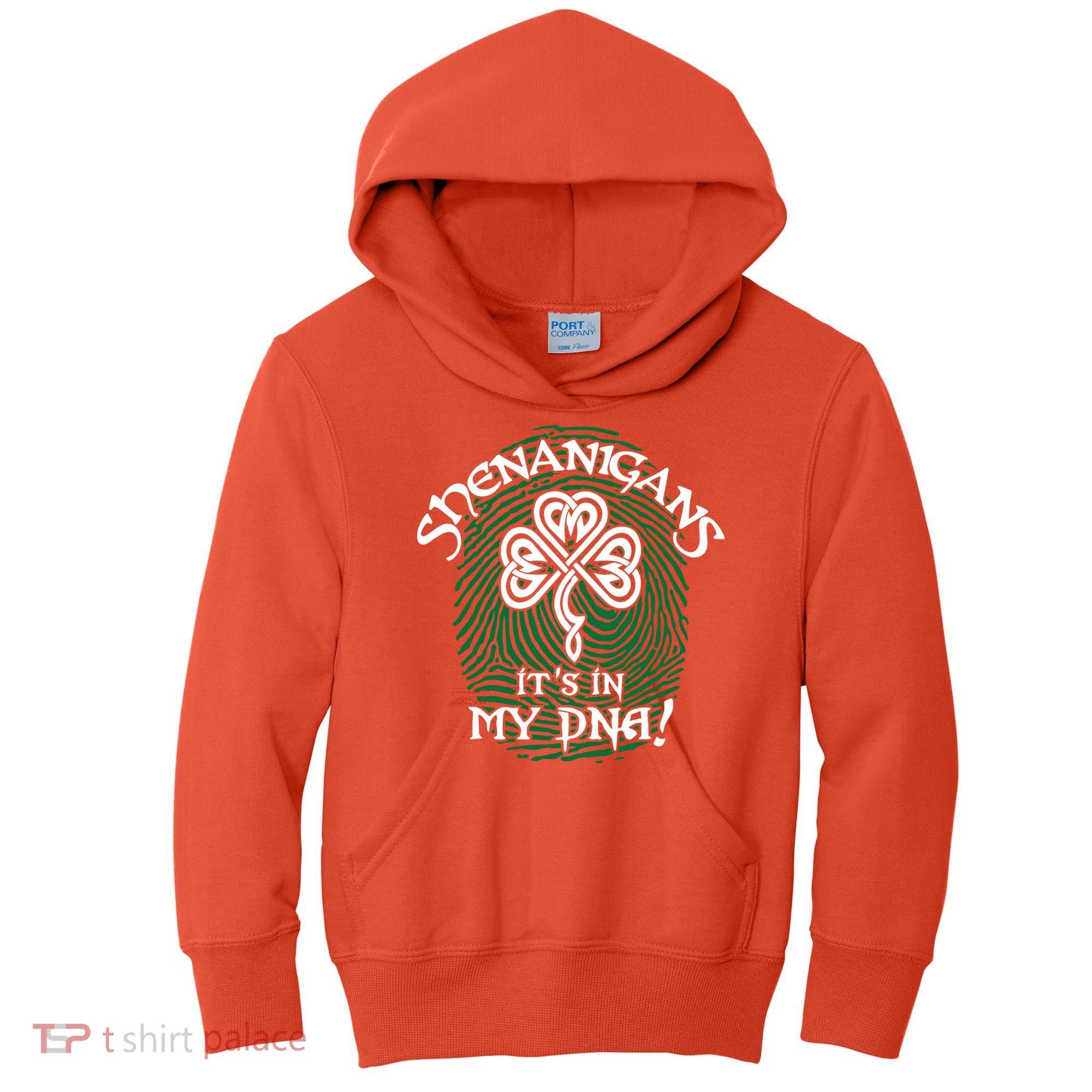 Funny St Patrick's Day Shenanigans It's In My DNA Fingerprint Kids Hoodie