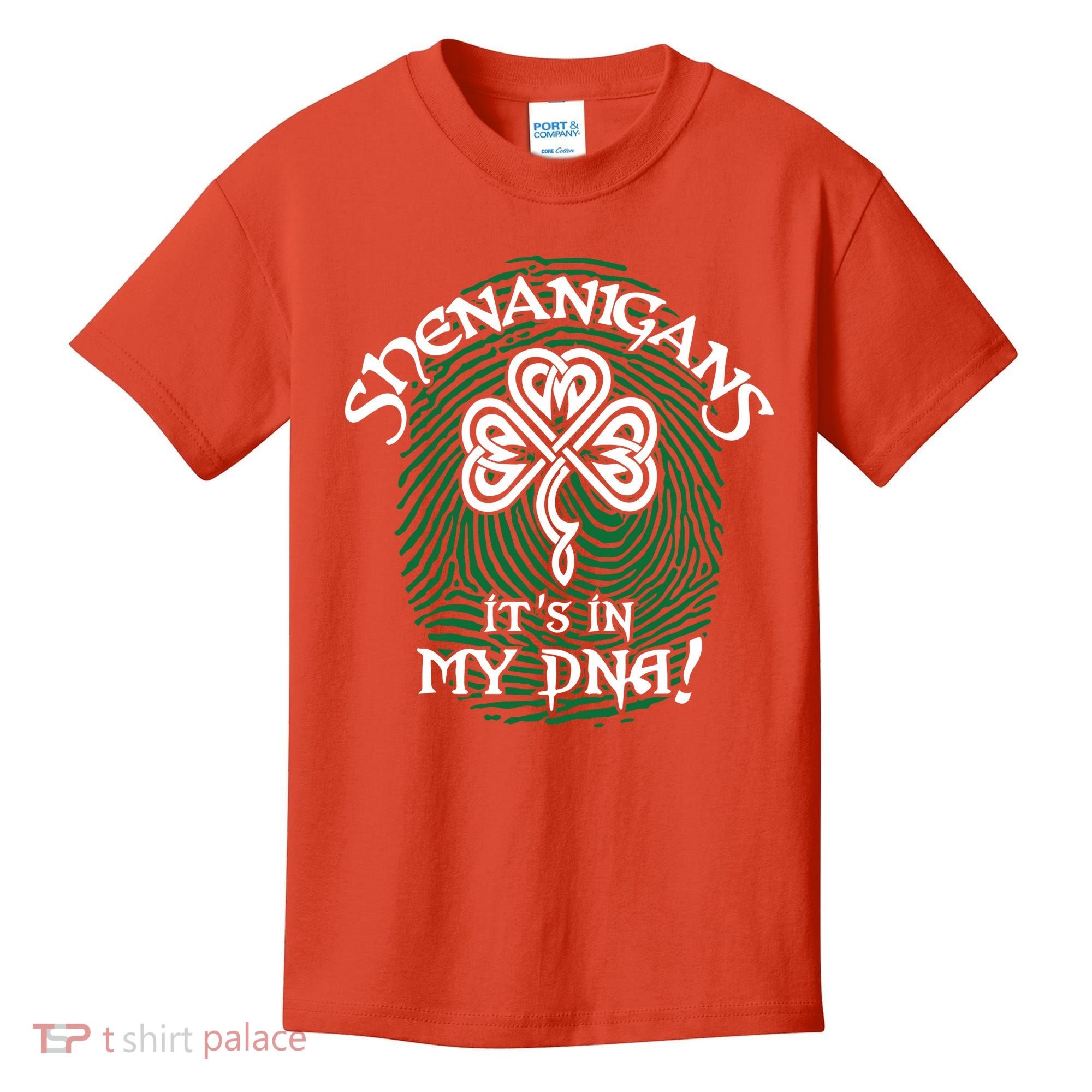 Funny St Patrick's Day Shenanigans It's In My DNA Fingerprint Kids T-Shirt