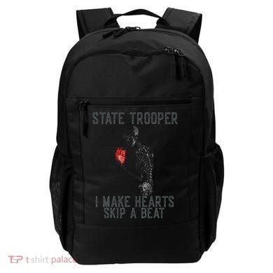 Funny State Police Saying Skeleton Design Hearts Skip A Backpack