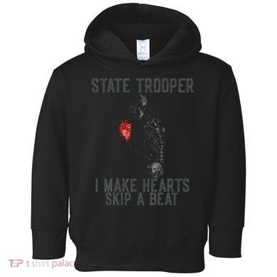 Funny State Police Saying Skeleton Design Hearts Skip A Toddler Hoodie