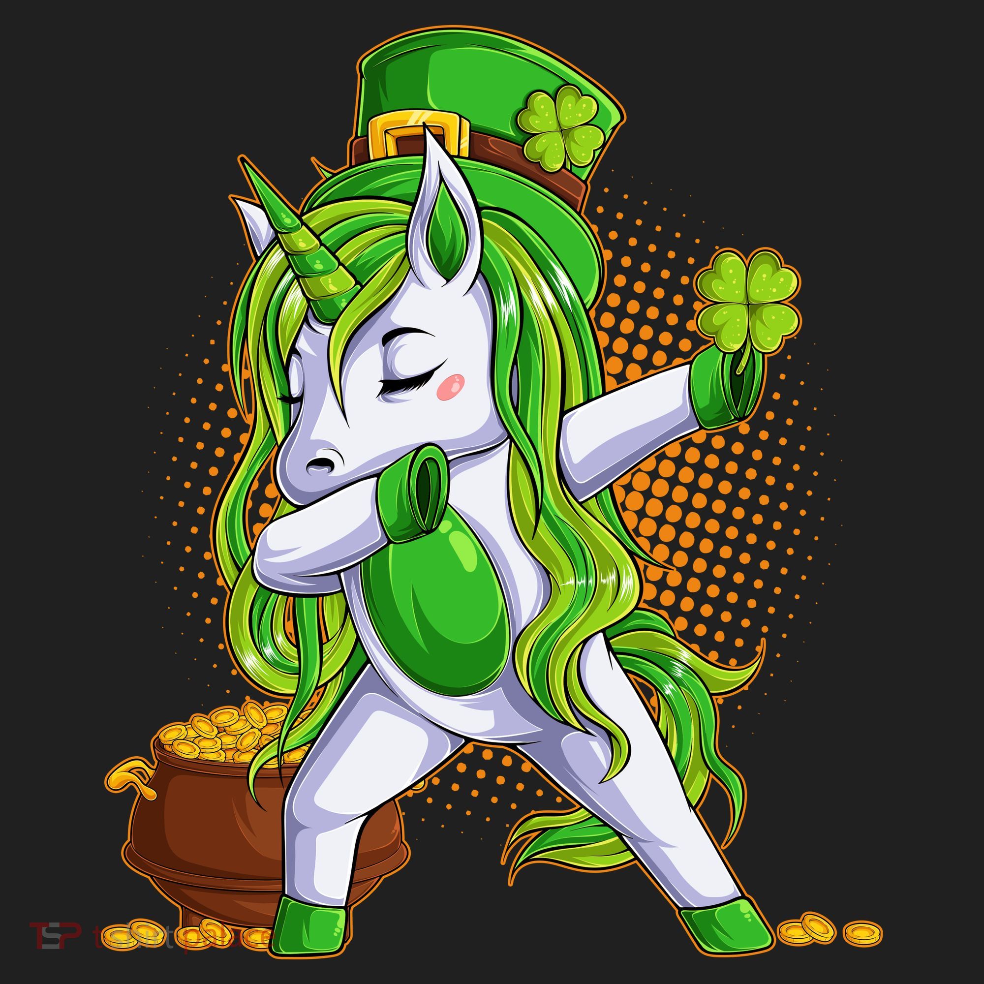 Funny St Patricks Dabbing Leprechaun Unicorn Women's Sweatshirt