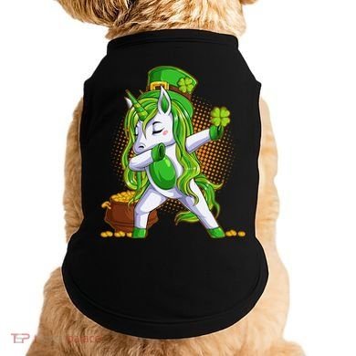 Funny St Patricks Dabbing Leprechaun Unicorn Doggie Tank