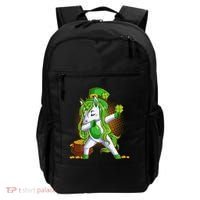 Funny St Patricks Dabbing Leprechaun Unicorn Backpack thumb 0