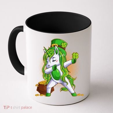 Funny St Patricks Dabbing Leprechaun Unicorn Coffee Mug
