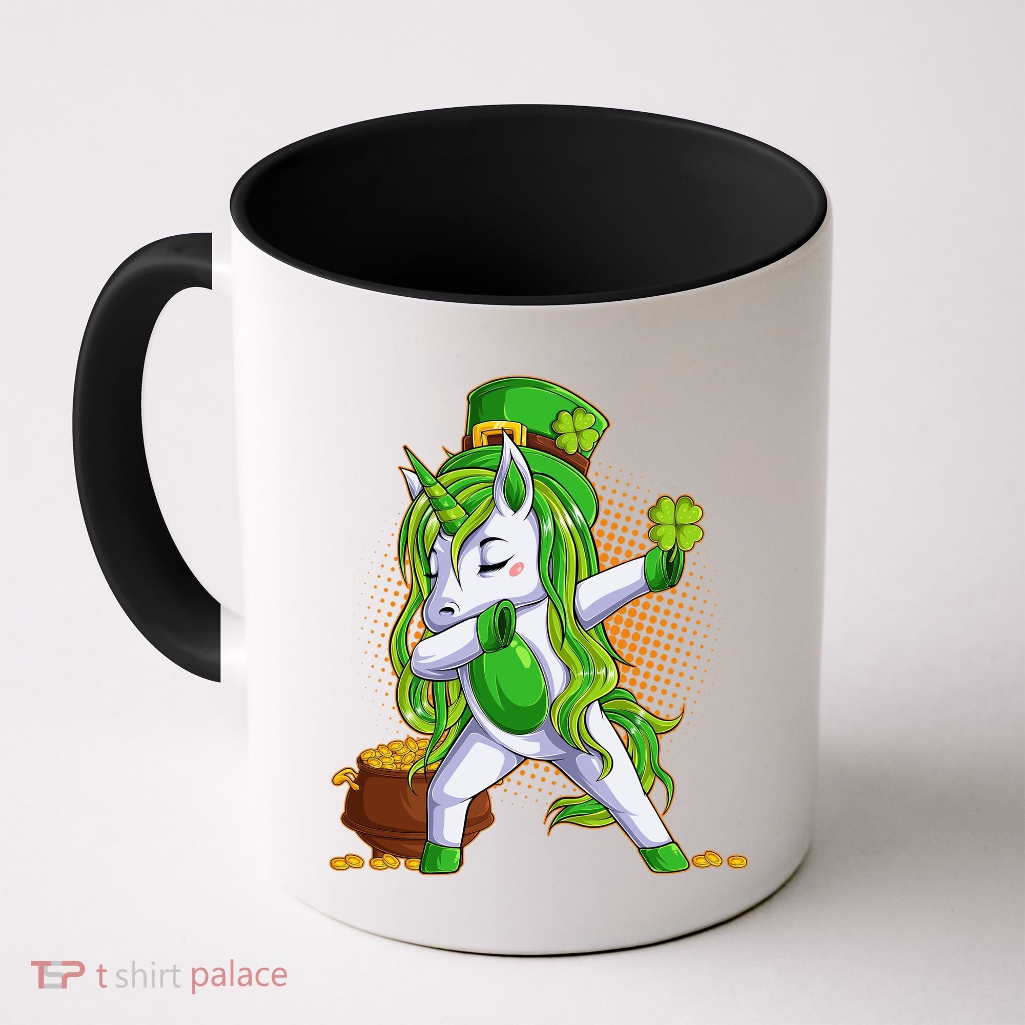 Funny St Patricks Dabbing Leprechaun Unicorn Coffee Mug