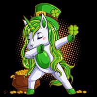 Funny St Patricks Dabbing Leprechaun Unicorn Ornament thumb 1