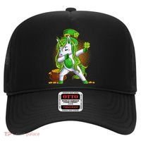 Funny St Patricks Dabbing Leprechaun Unicorn Hat thumb 0