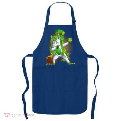 Funny St Patricks Dabbing Leprechaun Unicorn Apron