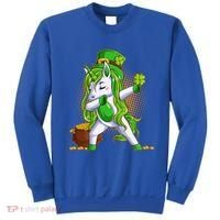 Funny St Patricks Dabbing Leprechaun Unicorn Sweatshirt thumb 0