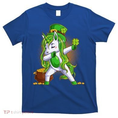 Funny St Patricks Dabbing Leprechaun Unicorn T-Shirt