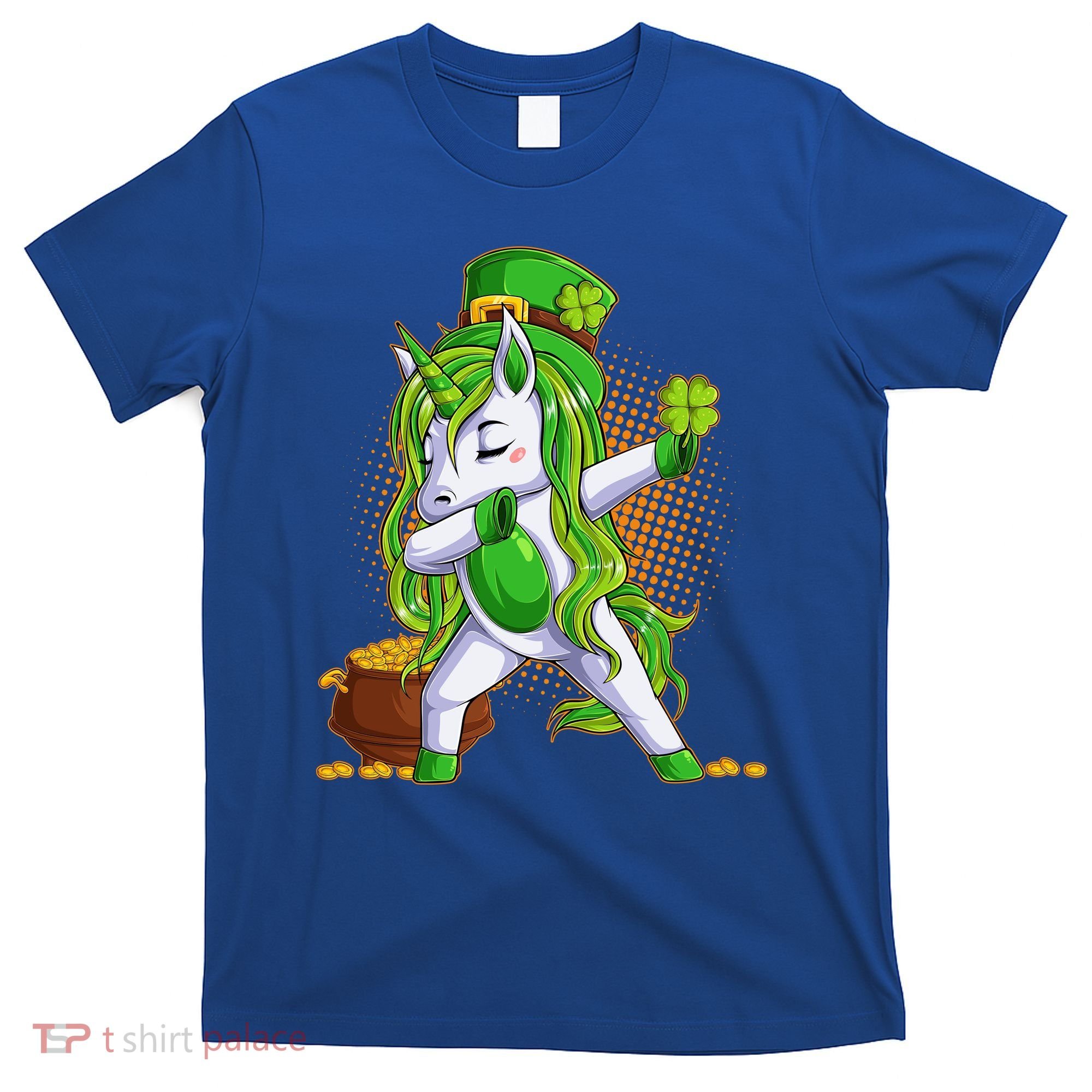 Funny St Patricks Dabbing Leprechaun Unicorn T-Shirt