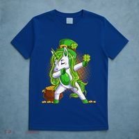 Funny St Patricks Dabbing Leprechaun Unicorn T-Shirt thumb 5