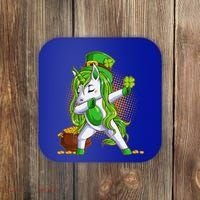 Funny St Patricks Dabbing Leprechaun Unicorn Coaster thumb 0