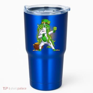 Funny St Patricks Dabbing Leprechaun Unicorn Tumbler