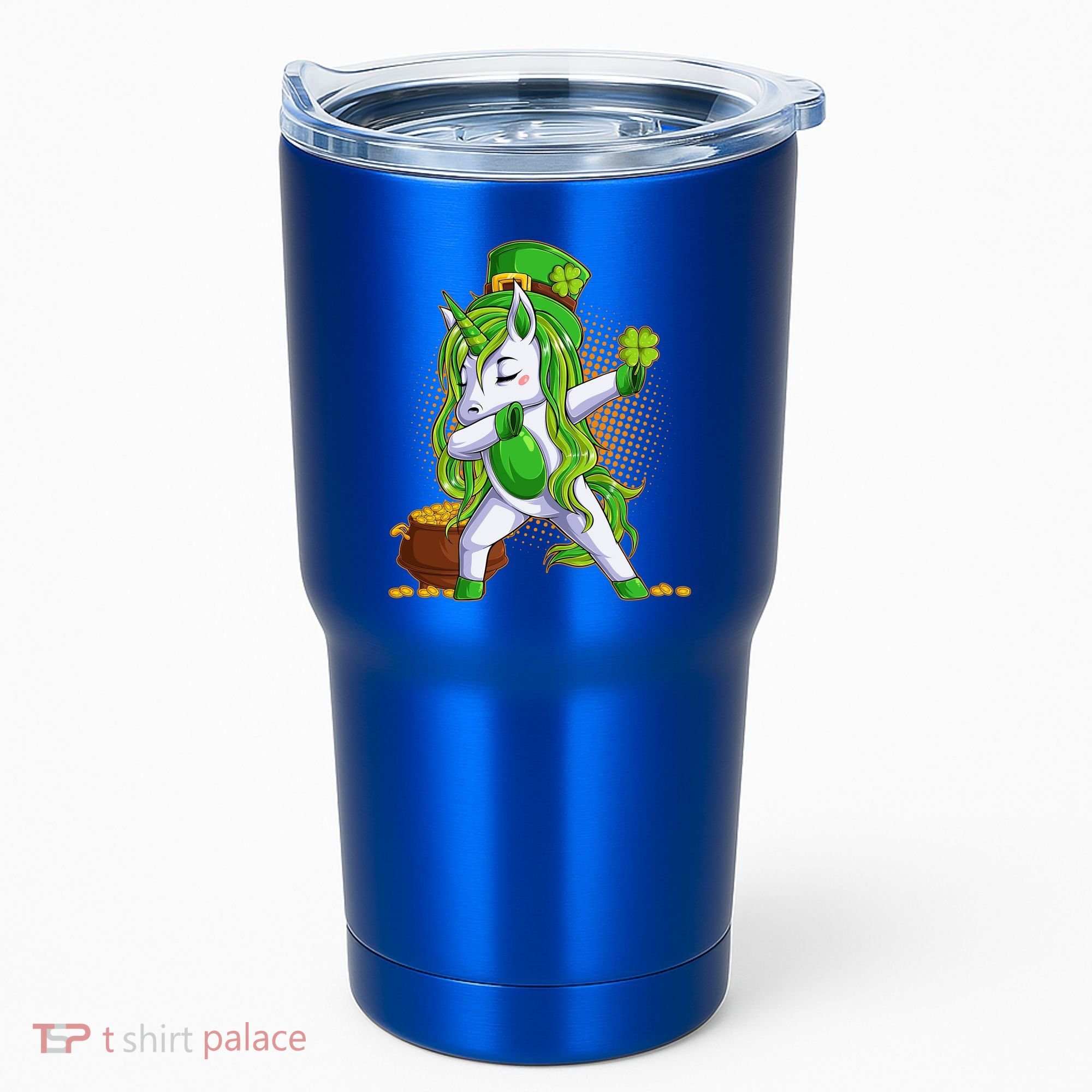 Funny St Patricks Dabbing Leprechaun Unicorn Tumbler