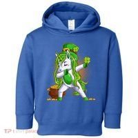Funny St Patricks Dabbing Leprechaun Unicorn Toddler Hoodie thumb 0