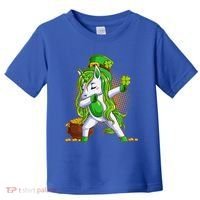 Funny St Patricks Dabbing Leprechaun Unicorn Toddler T-Shirt thumb 0