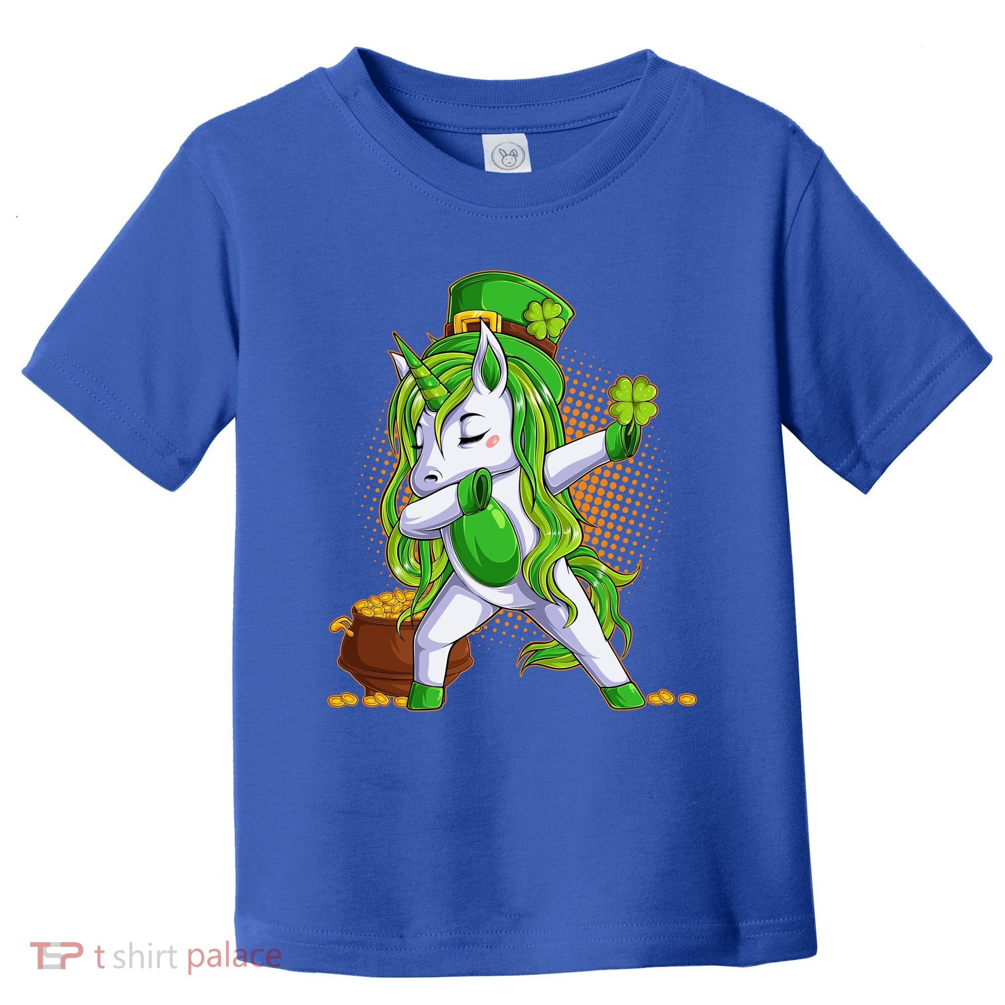 Funny St Patricks Dabbing Leprechaun Unicorn Toddler T-Shirt