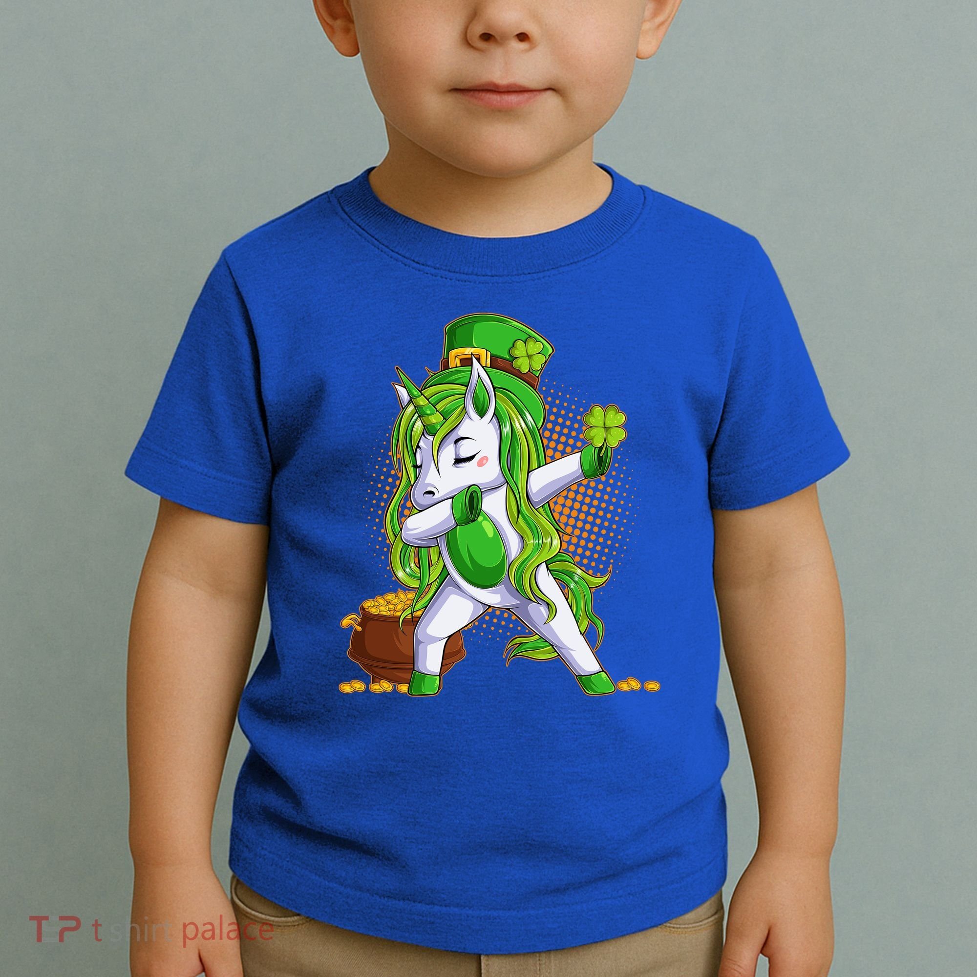 Funny St Patricks Dabbing Leprechaun Unicorn Toddler T-Shirt