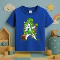 Funny St Patricks Dabbing Leprechaun Unicorn Toddler T-Shirt thumb 3