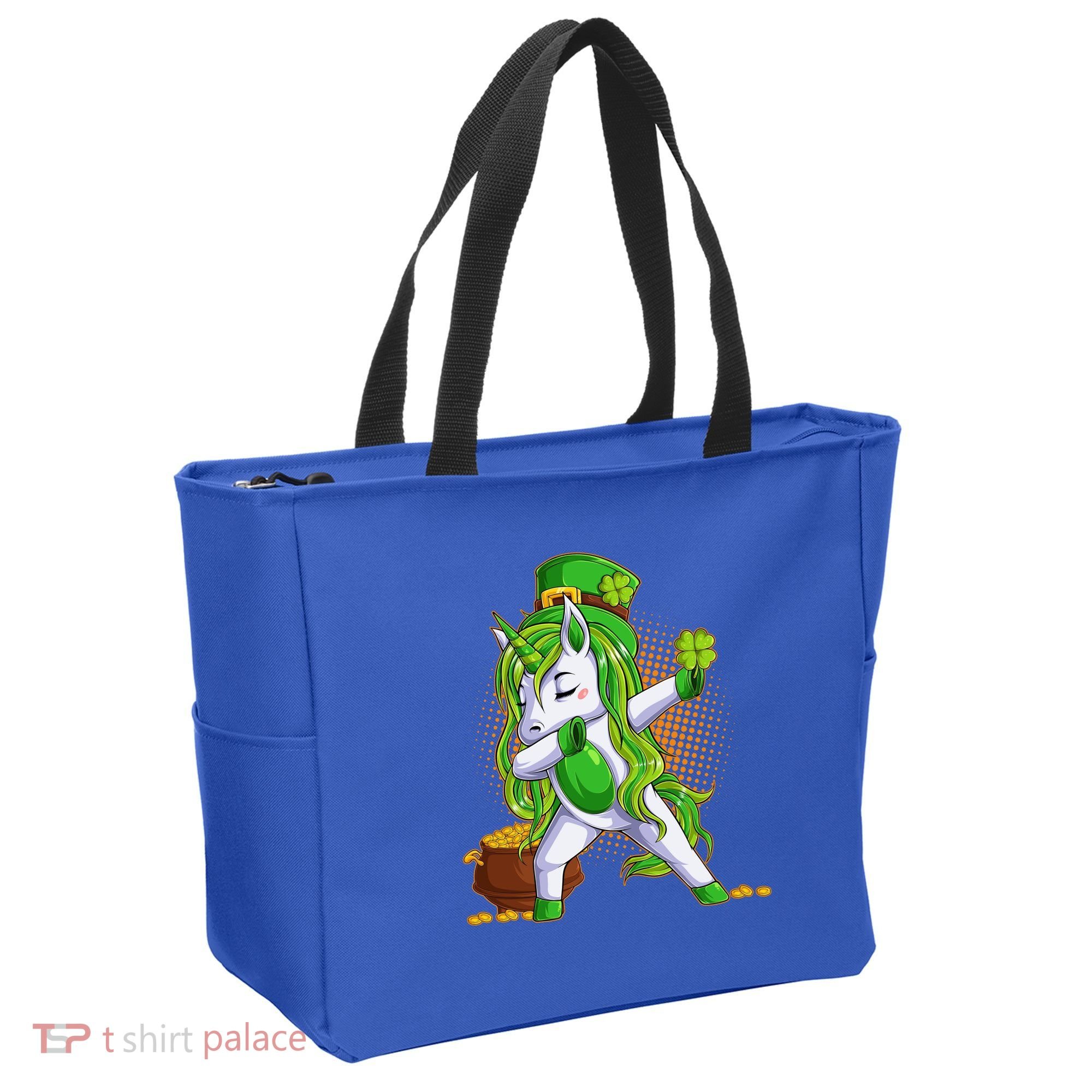 Funny St Patricks Dabbing Leprechaun Unicorn Tote Bag