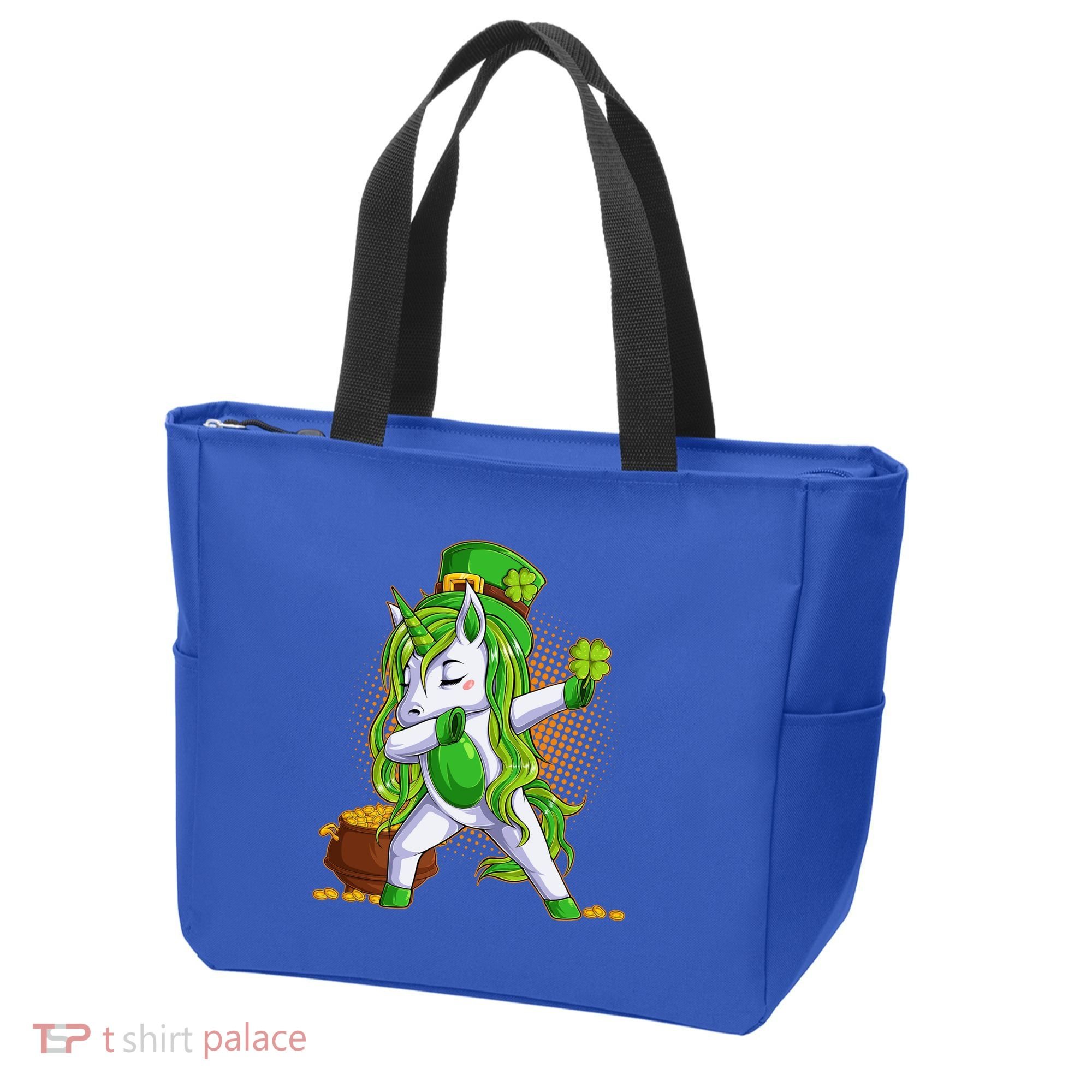 Funny St Patricks Dabbing Leprechaun Unicorn Tote Bag