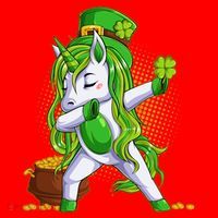 Funny St Patricks Dabbing Leprechaun Unicorn Santa Hat thumb 1