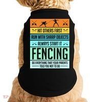 Fencing Sport Pun Doggie Tank thumb 0
