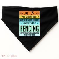 Fencing Sport Pun USA-Made Doggie Bandana thumb 0