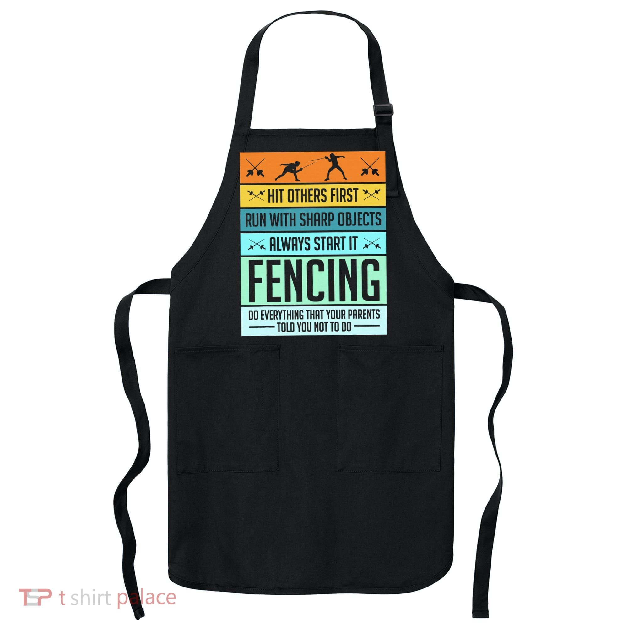 Fencing Sport Pun Apron