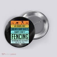 Fencing Sport Pun Button thumb 0