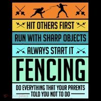 Fencing Sport Pun Button thumb 1