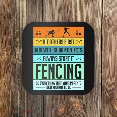 Fencing Sport Pun Coaster