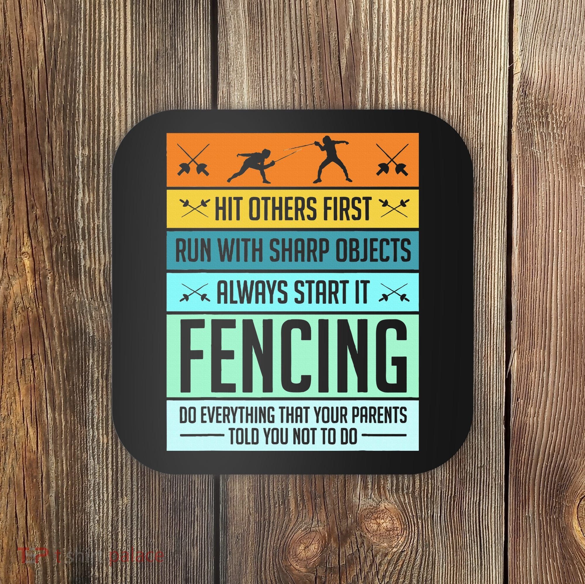 Fencing Sport Pun Coaster