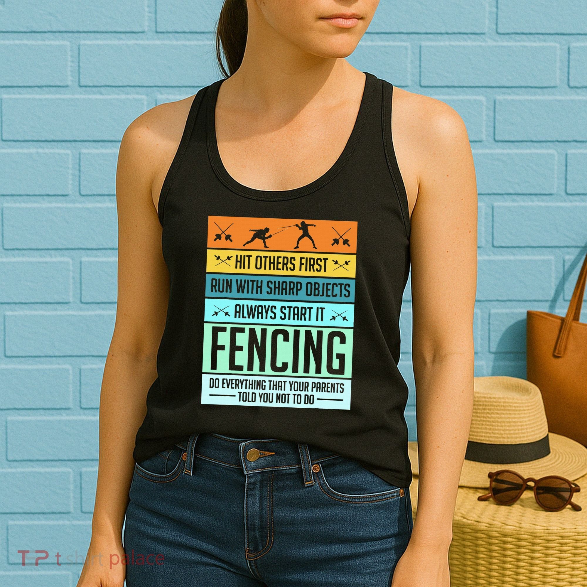 Fencing Sport Pun Women's Tank Top