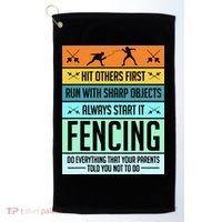 Fencing Sport Pun Golf Towel thumb 0
