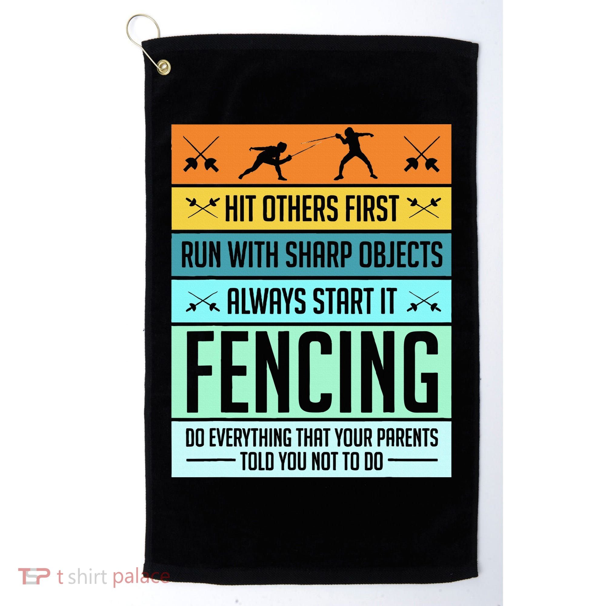 Fencing Sport Pun Golf Towel