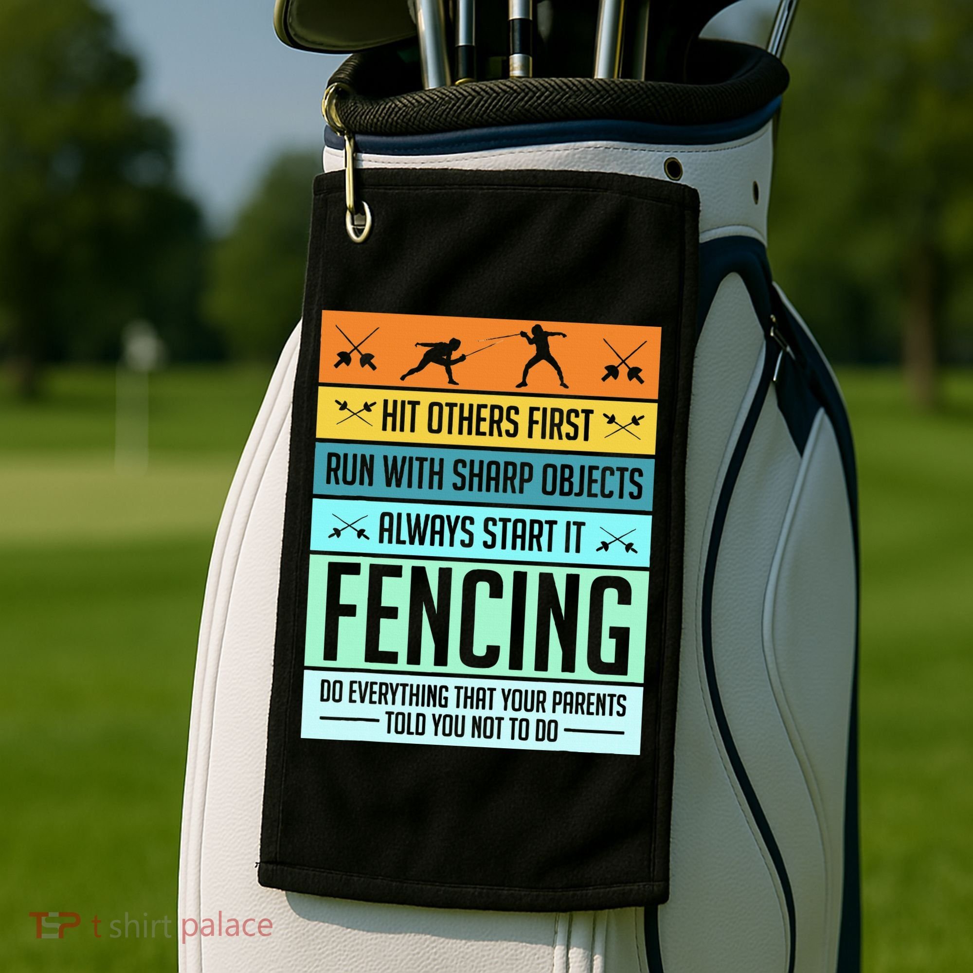 Fencing Sport Pun Golf Towel