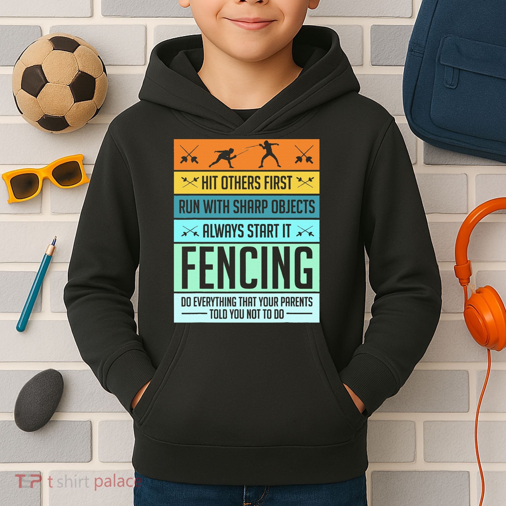 Fencing Sport Pun Kids Hoodie