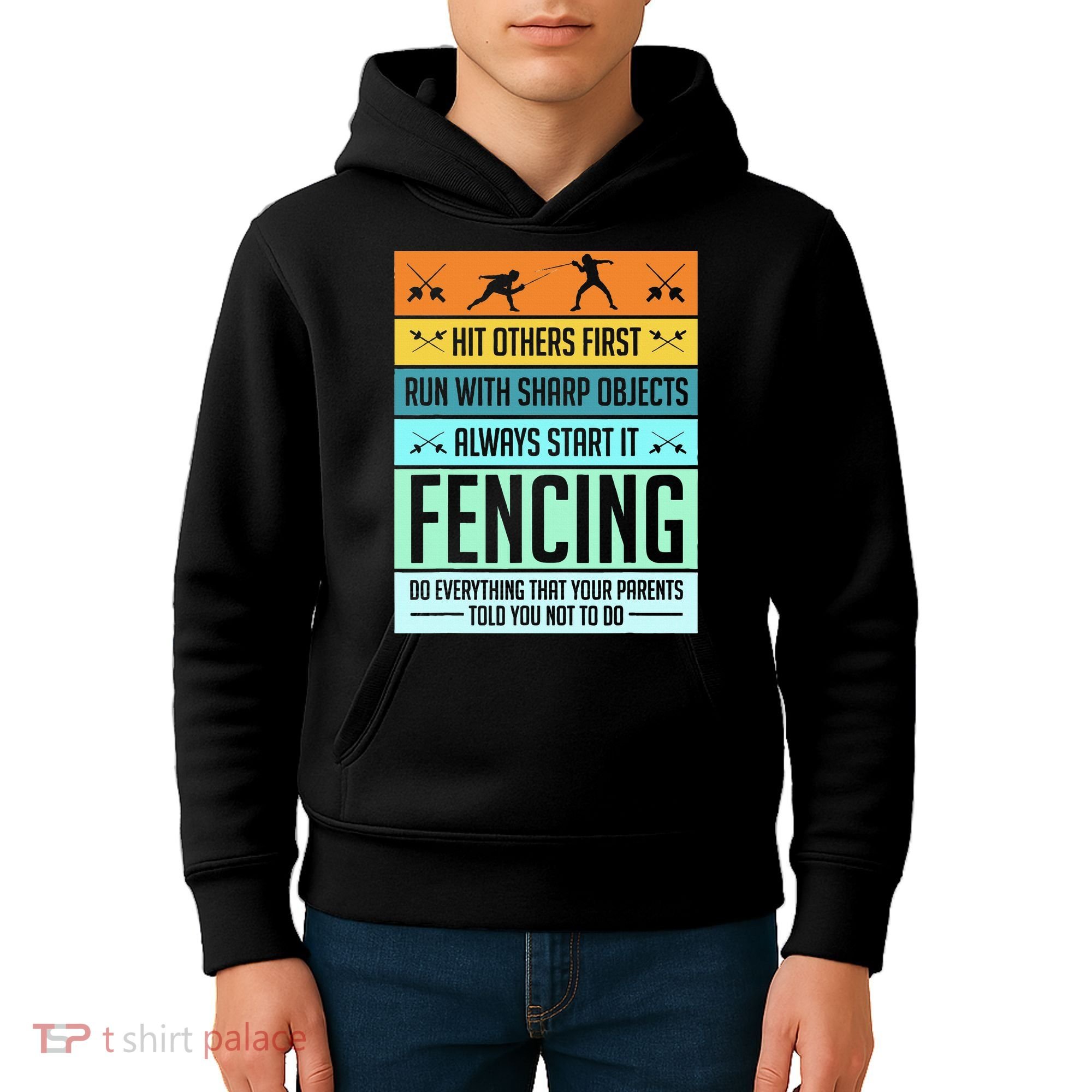 Fencing Sport Pun Kids Hoodie
