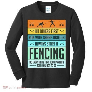 Fencing Sport Pun Kids Long Sleeve Shirt