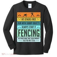 Fencing Sport Pun Kids Long Sleeve Shirt thumb 0