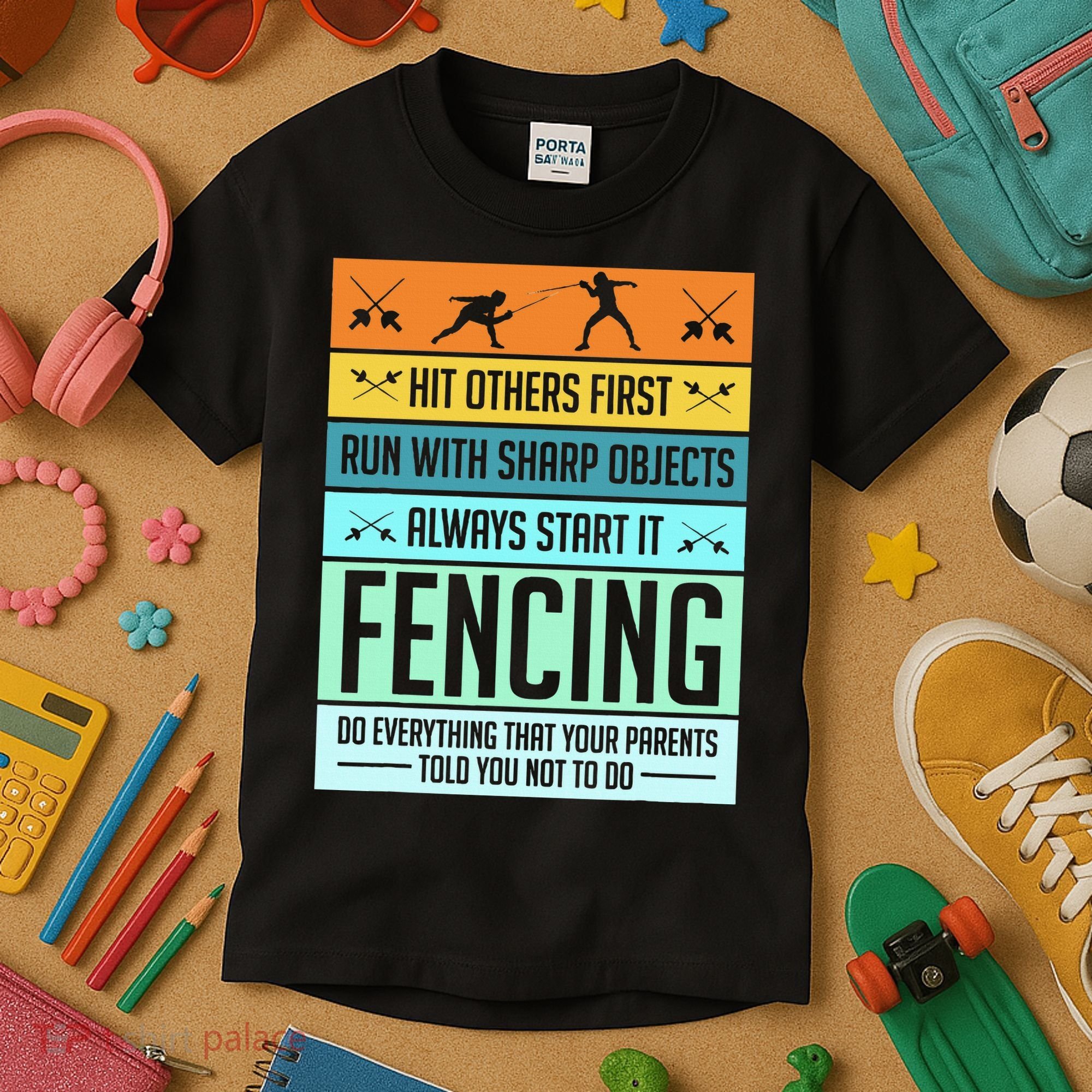 Fencing Sport Pun Kids T-Shirt