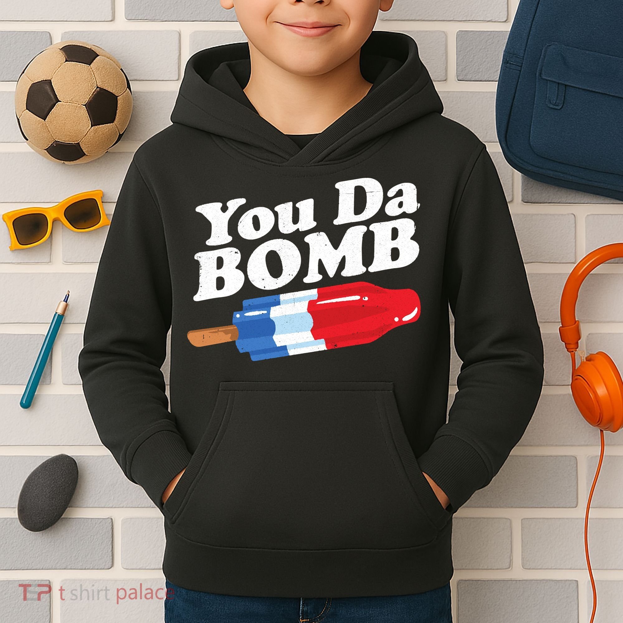 Funny Summer Popsicle Pop Retro You Da Bomb 80's Gift Kids Hoodie