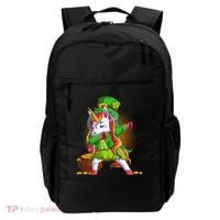 Funny St Patricks Dabbing Leprechaun Rainbow Unicorn Backpack thumb 0