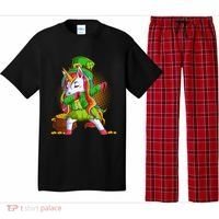 Funny St Patricks Dabbing Leprechaun Rainbow Unicorn Pajama Set thumb 0