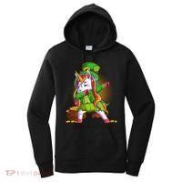 Funny St Patricks Dabbing Leprechaun Rainbow Unicorn Women's Hoodie thumb 0